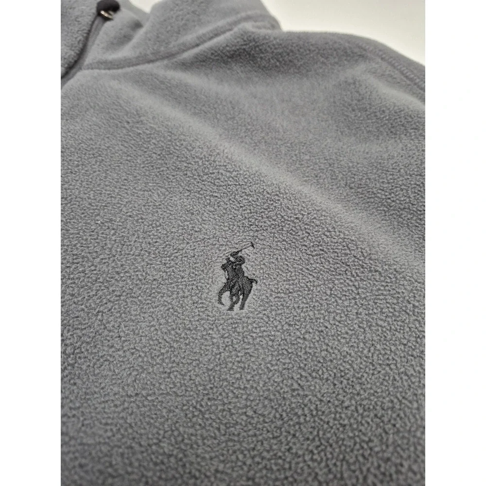 Polo Ralph Lauren Sweatshirt Mens Large Gray 1/4 Zip Fleece Pullover Pony Logo